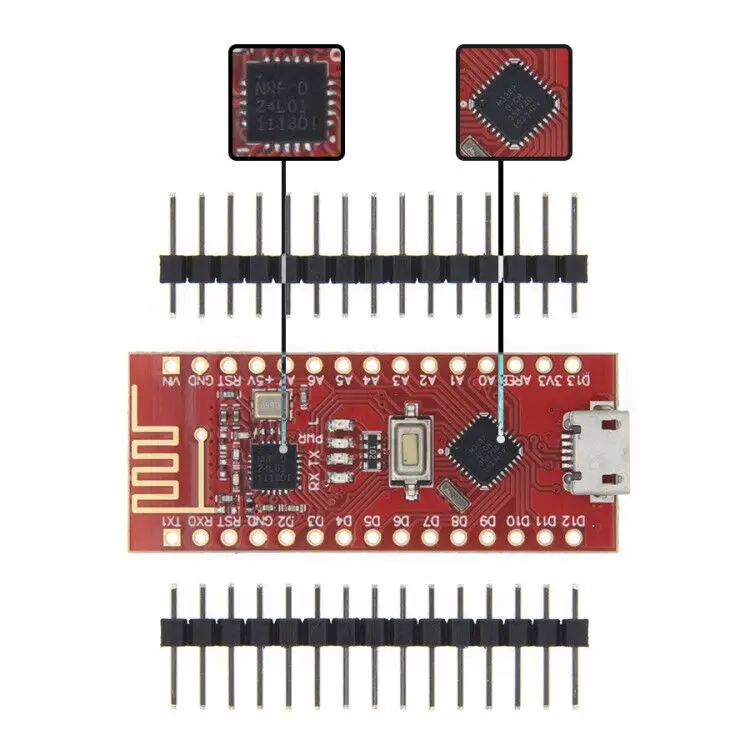 Nano With 2.4G compatible for arduino Nano 3.0 CH340 USB driver ATMEGA328P NRF24L01
Nano With 2.4G compatible for arduino Nano 3.0 CH340 USB driver ATMEGA328P NRF24L01