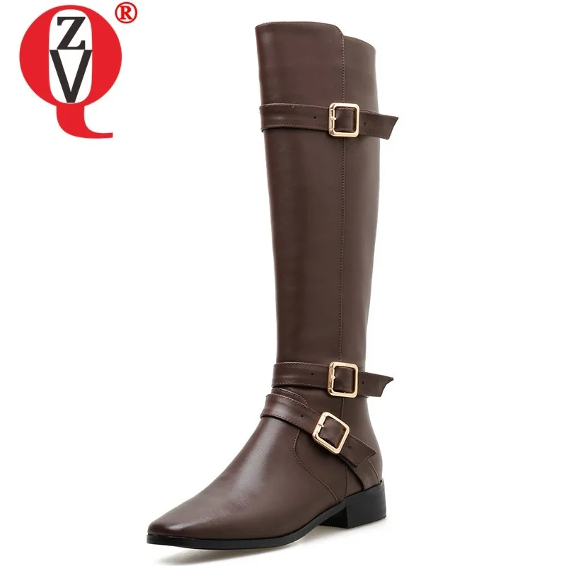ZVQ winter new retro knee high boots outside mid heels zip square toe high quality genuine leather women shoes drop shipping
ZVQ winter new retro knee high boots outside mid heels zip square toe high quality genuine leather women shoes drop shipping