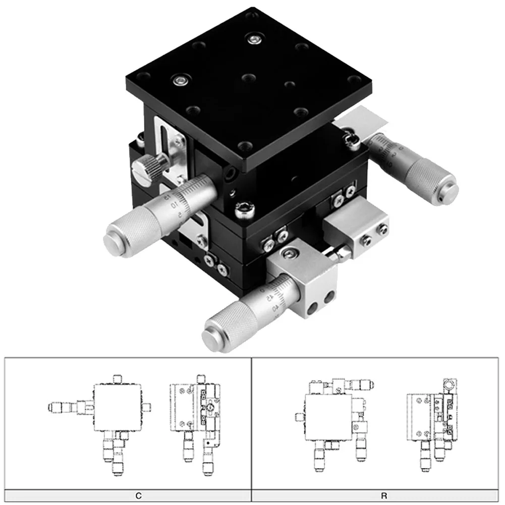 60x60mm Multipurpose Axis Manual Linear Stage Bearing Adjustment Tuning Sliding Table Aluminum Alloy Tool Trimming Platform
60x60mm Multipurpose Axis Manual Linear Stage Bearing Adjustment Tuning Sliding Table Aluminum Alloy Tool Trimming Platform