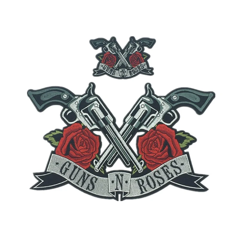 Punk Double Guns Roses Skull Iron On Embroidery Patches Biker Stickers Clothes Embroidery Jacket Motorcycle Backpack Big Patches
Punk Double Guns Roses Skull Iron On Embroidery Patches Biker Stickers Clothes Embroidery Jacket Motorcycle Backpack Big Patches