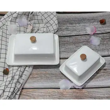 8 Inch Nordic Butter Sealing Box Ceramic Butter Plate with Wood Lid Cheese Storage Tray Butter Dish White 
8 Inch Nordic Butter Sealing Box Ceramic Butter Plate with Wood Lid Cheese Storage Tray Butter Dish White