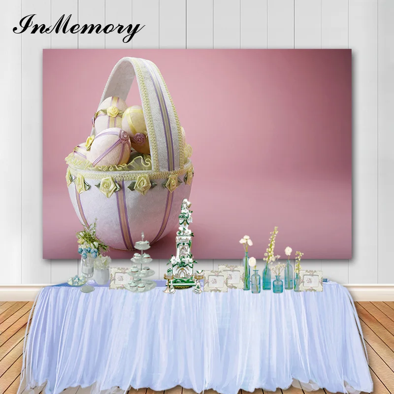 InMemory Spring Easter Pink Wall Photography Backdrop Egg Baby Shower Vinyl Background For Photo Studio Photophone | Электроника