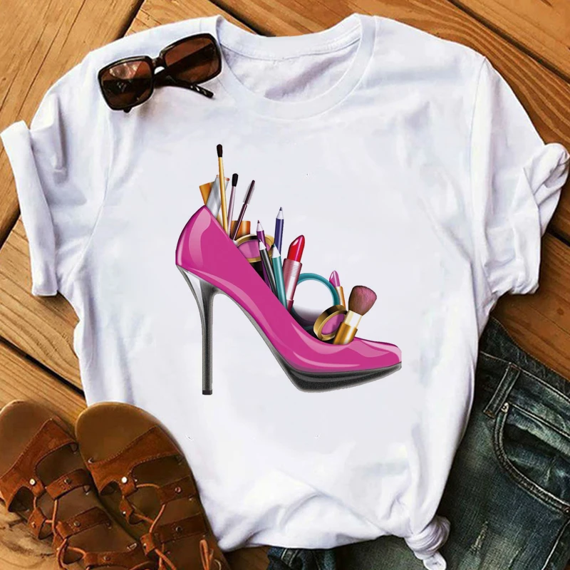 Red High Heel T Shirt Lady Luxury Make Up Paris Style T-Shirt Women Summer Short sleeve Tops tee Girl Hipster T-shirts gift
Red High Heel T Shirt Lady Luxury Make Up Paris Style T-Shirt Women Summer Short sleeve Tops tee Girl Hipster T-shirts gift