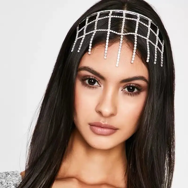 Women's luxury shining Rhinestone mesh tassel crystal decorative hairband fashion classic flash party headdress jewelry gift
Women's luxury shining Rhinestone mesh tassel crystal decorative hairband fashion classic flash party headdress jewelry gift