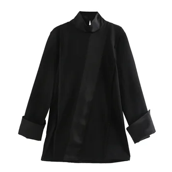 2020 Spring Women's New Slim Slimming High Neck Satin Panel Top Long Sleeve Loose Sleeve Design Wild Top Jacket
2020 Spring Women's New Slim Slimming High Neck Satin Panel Top Long Sleeve Loose Sleeve Design Wild Top Jacket