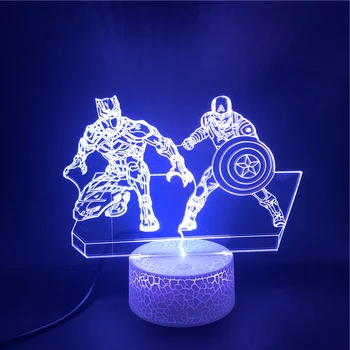 3D Lamp Superhero Movie Marvel Hero Captain America and The Panthers The Alarm Clock Base Battery Powered Led Night Light Lamp
3D Lamp Superhero Movie Marvel Hero Captain America and The Panthers The Alarm Clock Base Battery Powered Led Night Light Lamp