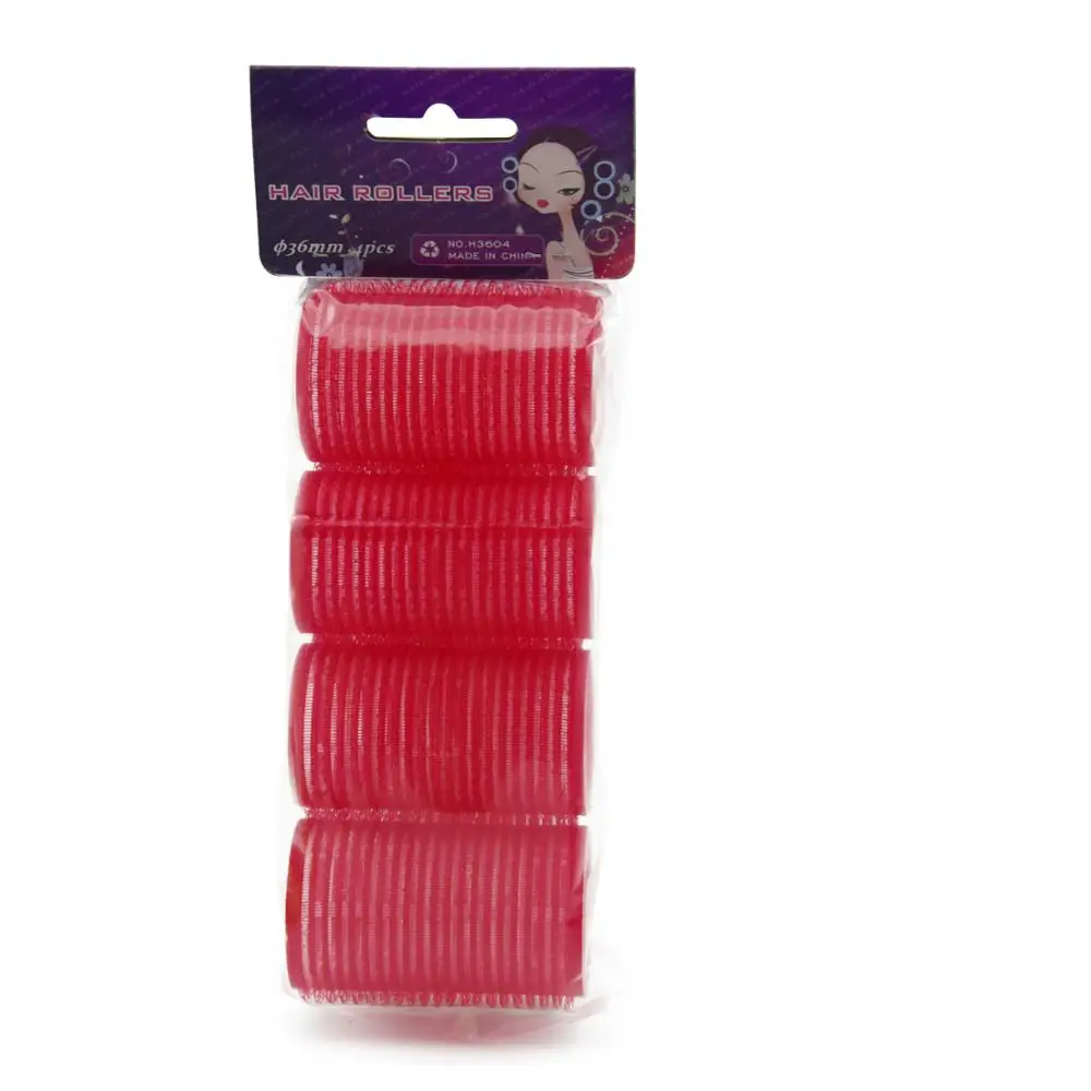 

87Bags36mm 4pcs Self Grip Holding Hair Rollers Hairdressing Curlers Sticky Cling Air Bang Rods Wave Fluffy