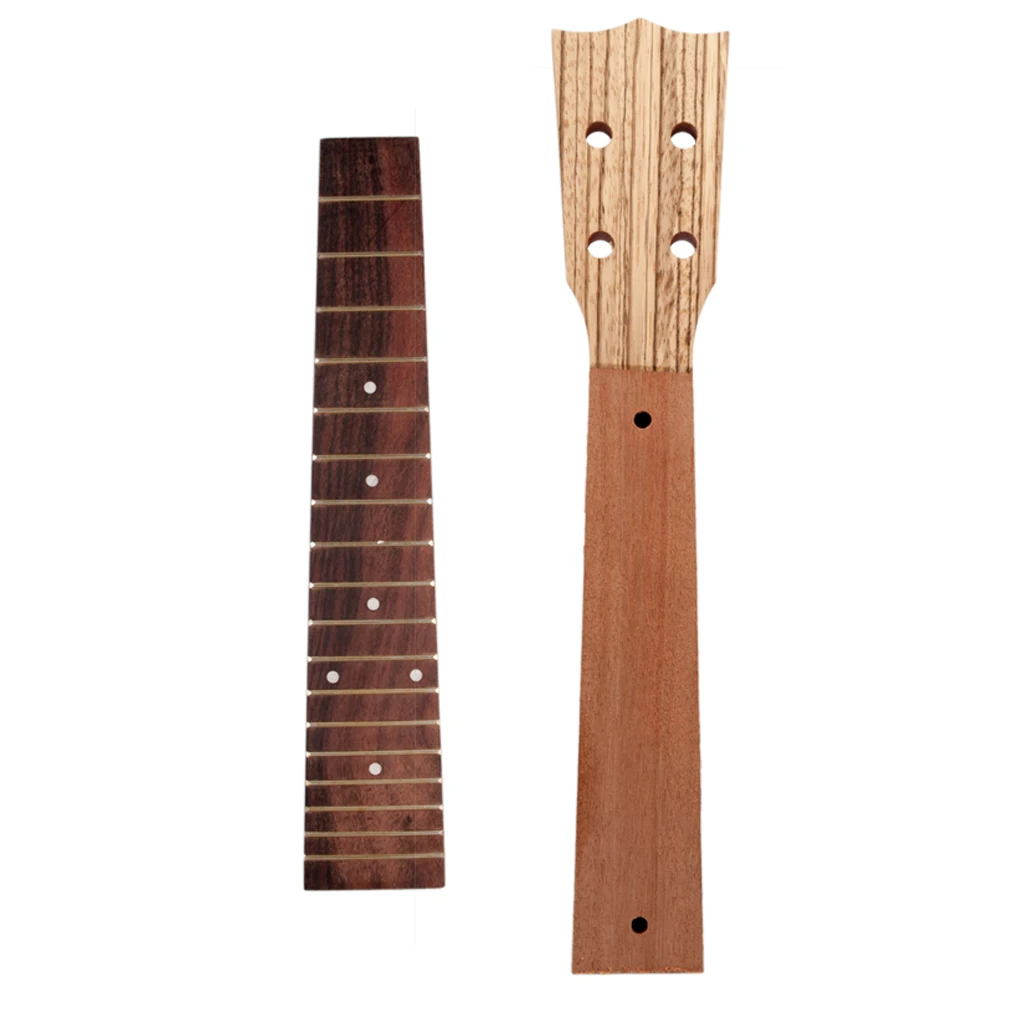 Rosewood Fingerboard Zebrawood Ukulele Neck DIY Hawaii Guitar Parts for 23 inch ukulele Rosewood Fingerboard Zebrawood Ukulele Neck DIY Hawaii Guitar Parts for 23 inch ukulele