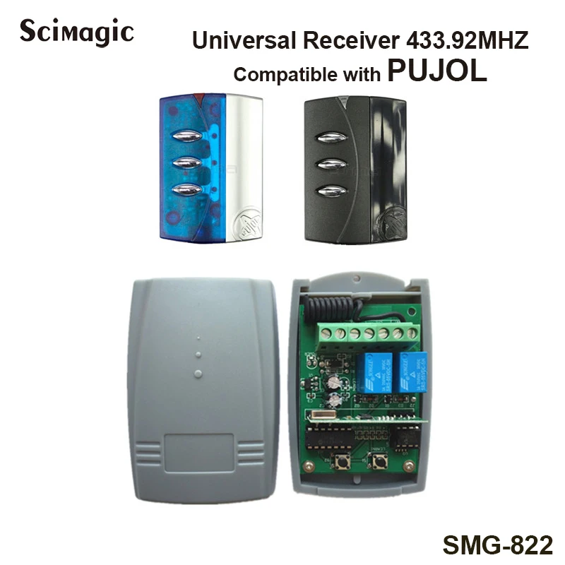 PUJOL Garage Door remote control receiver 433.92MHz Rolling Code Receiver Remote control switch 2 channel DC 12V-24V
PUJOL Garage Door remote control receiver 433.92MHz Rolling Code Receiver Remote control switch 2 channel DC 12V-24V