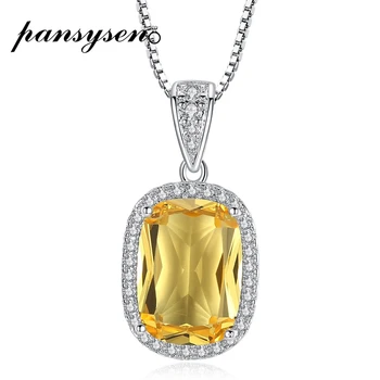 PANSYSEN 925 Sterling Silver Necklace for Women Natural Yellow Citrine Wedding Engagement Pendant Necklaces Fine Jewelry Gifts
PANSYSEN 925 Sterling Silver Necklace for Women Natural Yellow Citrine Wedding Engagement Pendant Necklaces Fine Jewelry Gifts