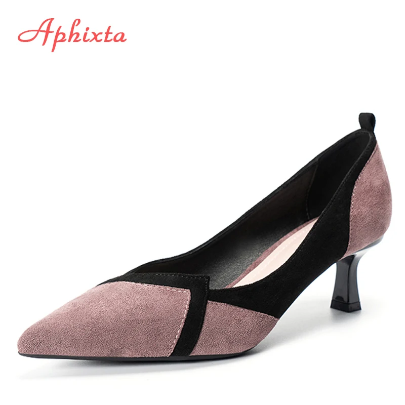 Aphixta 2020 Sexy Pumps Women Shoes Slip-On Wedding Party Pointed Toe 5cm Med Heels Pump Chaussures Femme Big Size 43 | Обувь