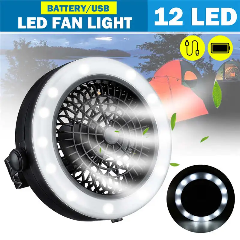 1.2W Camping Lantern 12 LED Tent Light Multi-purpose Air Cooling Hanging Hook Ceiling Fan Outdoor Fan USB Rechargeable / Battery
1.2W Camping Lantern 12 LED Tent Light Multi-purpose Air Cooling Hanging Hook Ceiling Fan Outdoor Fan USB Rechargeable / Battery