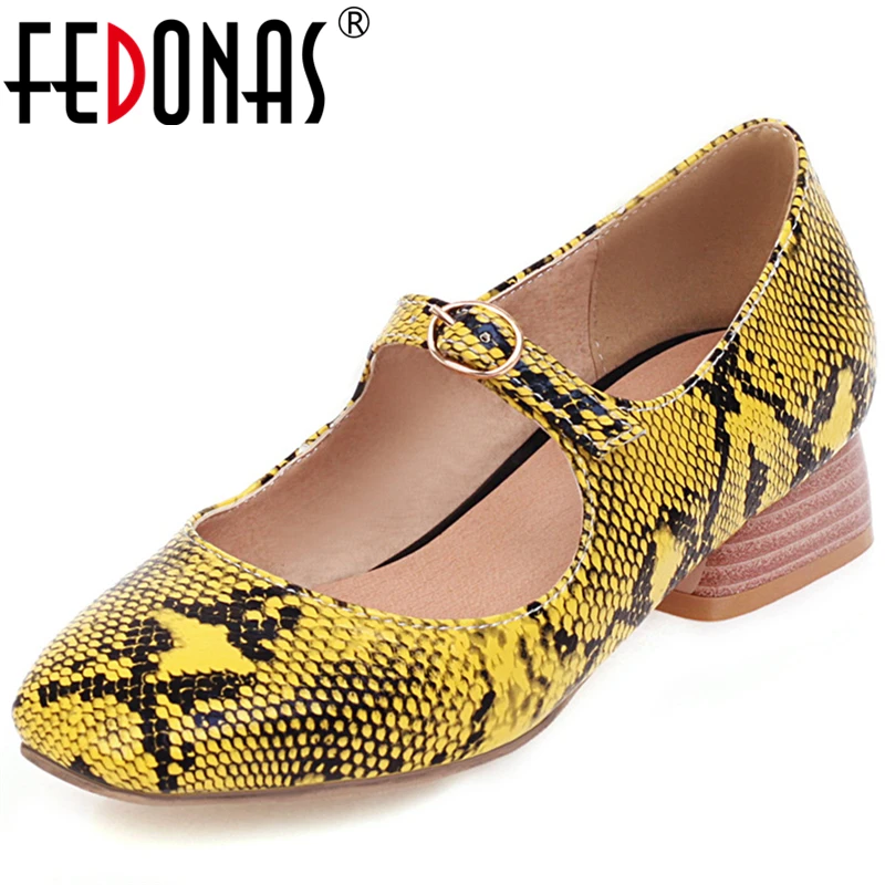 FEDONAS Fashion Casual Office Spring Women Mary Janes Shoes Snake Pattern Round Toe Thick Heel Buckle Strap Shallow Shoes Woman
FEDONAS Fashion Casual Office Spring Women Mary Janes Shoes Snake Pattern Round Toe Thick Heel Buckle Strap Shallow Shoes Woman