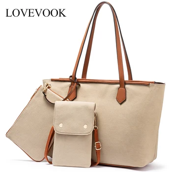 

LOVEVOOK women shoulder bag large Tote bag canvas small crossbody bag for mobile phone female purse and clutch for ladies 2020