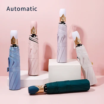 High Quality Automatic Umbrella Rain Women Three-folding Umbrella Windproof Pure Color Umbrella Female Waterproof parasol
High Quality Automatic Umbrella Rain Women Three-folding Umbrella Windproof Pure Color Umbrella Female Waterproof parasol