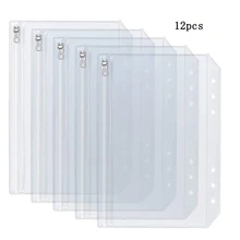 12PCS Convenient Clear PVC A5 A6 Binder Pockets Clear Zipper Folders For 6-Ring Notebook Binder Files Reports Binder
12PCS Convenient Clear PVC A5 A6 Binder Pockets Clear Zipper Folders For 6-Ring Notebook Binder Files Reports Binder