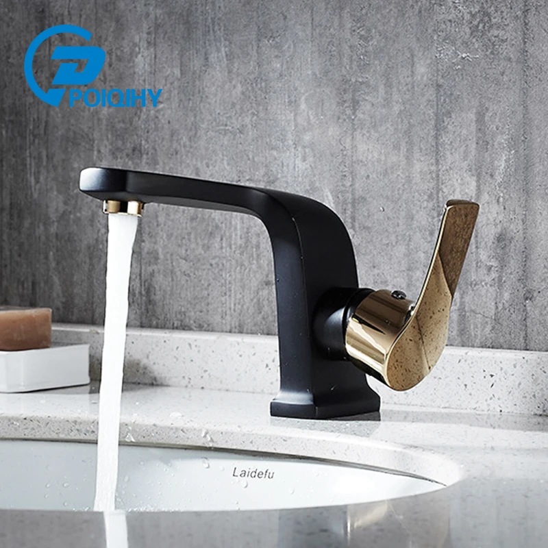 Black gold Basin Faucet Deck mounted Modern Basin Faucets Gold handle Distinctive Design Bathroom Crane Cold Hot Water Mixer Tap
Black gold Basin Faucet Deck mounted Modern Basin Faucets Gold handle Distinctive Design Bathroom Crane Cold Hot Water Mixer Tap