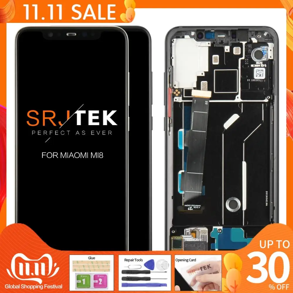 Жк-дисплей AMOLED/Oled для Xiaomi Mi8 сенсорный экран с дигитайзером в сборе XM Mi 8 запасные