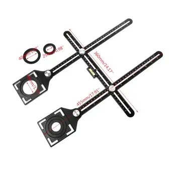 Aluminum Alloy Multi Angle Measuring Six-Fold Ruler Positional Locator Universal Trepanning Lineation Tile Glass Punching Tool
Aluminum Alloy Multi Angle Measuring Six-Fold Ruler Positional Locator Universal Trepanning Lineation Tile Glass Punching Tool