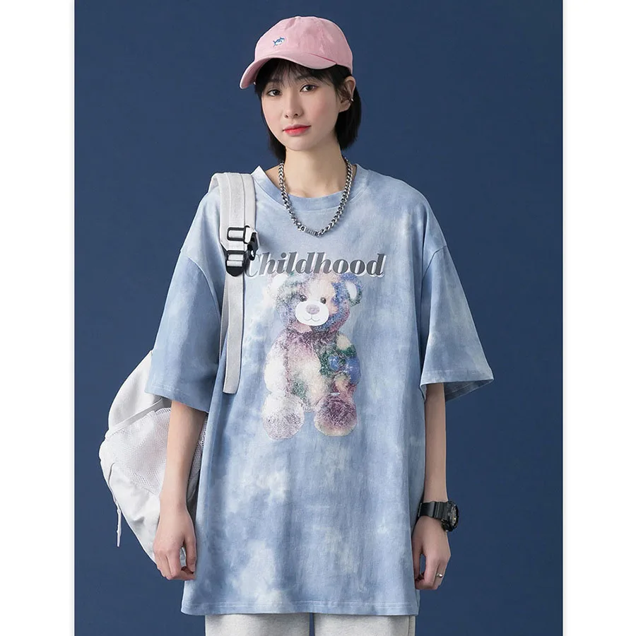 Printed Short Sleeve O Neck T-shirt Women Loose Fashion Harajuku Tie Dye Boyfriend Style T Shirt Summer High Street Y2K Tops 
Printed Short Sleeve O Neck T-shirt Women Loose Fashion Harajuku Tie Dye Boyfriend Style T Shirt Summer High Street Y2K Tops
