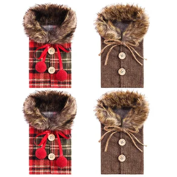 4 Pcs Christmas Wine Bottle Covers Plaid Wine Bottle Clothes Linen Wine Bottle Dress Coat Design Wine Bottle Bags for Xmas Party
4 Pcs Christmas Wine Bottle Covers Plaid Wine Bottle Clothes Linen Wine Bottle Dress Coat Design Wine Bottle Bags for Xmas Party