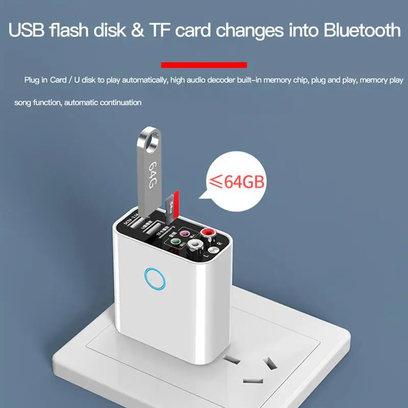 Bluetooth 5.0 Audio Adapter Wireless Remote Control Audio Transmitter Receiver USB Fast Charger, EU Plug
Bluetooth 5.0 Audio Adapter Wireless Remote Control Audio Transmitter Receiver USB Fast Charger, EU Plug