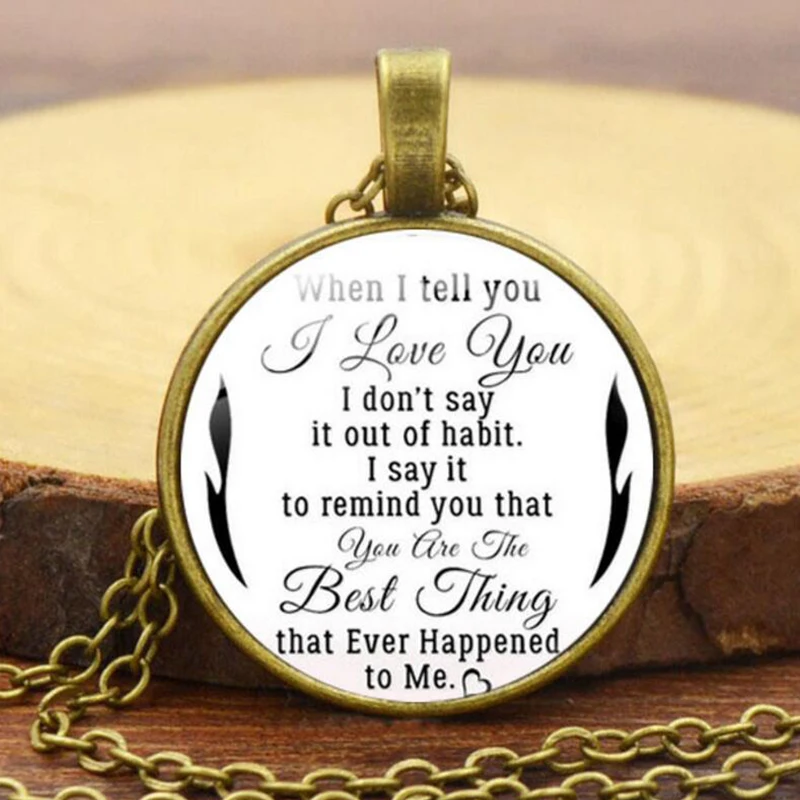 When I Tell You I Love You Pendant Necklace Women Round Letter Print Chain Necklaces Jewerly Valentine's Day Gift Dropshipping
When I Tell You I Love You Pendant Necklace Women Round Letter Print Chain Necklaces Jewerly Valentine's Day Gift Dropshipping