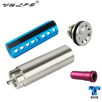 SHS 15 Teeth Piston Stainless Steel CNC Milled One-Piece Solid Cylinder Built-in Cylinder Head Piston Head Nozzle For Airsoft 
SHS 15 Teeth Piston Stainless Steel CNC Milled One-Piece Solid Cylinder Built-in Cylinder Head Piston Head Nozzle For Airsoft