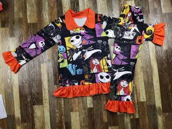 girls boutique clothes kids nightmare before Christmas print girls and boys long sleeve nightgown children cute pajamas 
girls boutique clothes kids nightmare before Christmas print girls and boys long sleeve nightgown children cute pajamas