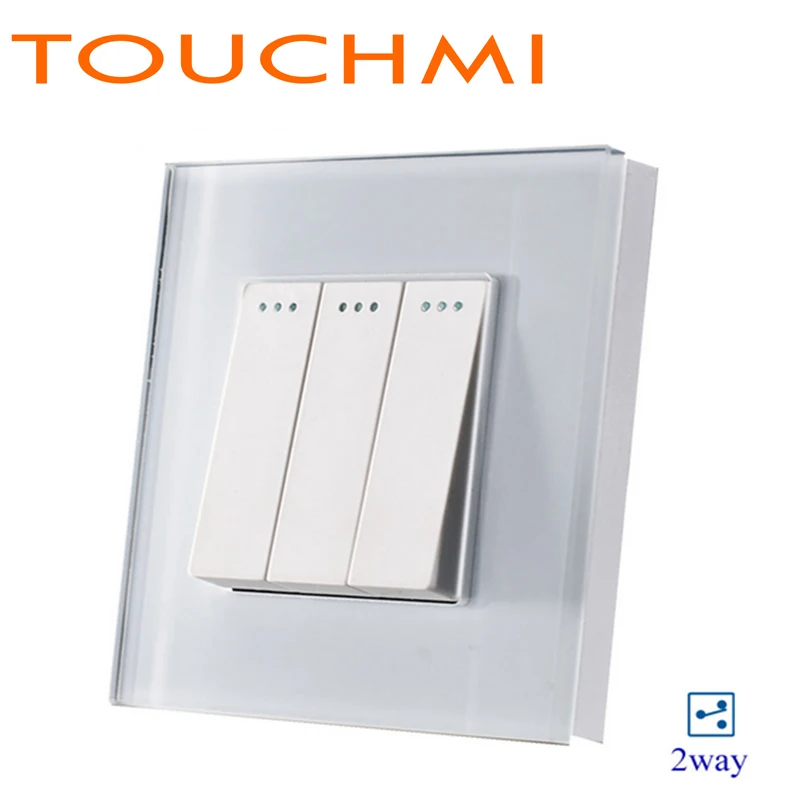 TOUCHMI EU Standard Push Button Switch 3 Gang 2 Way Mechanical Switch Glass Panel Wall Light Switch AC 110-240 V
TOUCHMI EU Standard Push Button Switch 3 Gang 2 Way Mechanical Switch Glass Panel Wall Light Switch AC 110-240 V