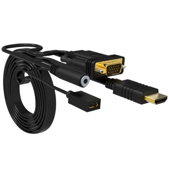 HDMI to VGA Video Converter Adapter Cable HD 1080P HDTV Monitor 3.5mm o for Laptop PC to DP Projector
HDMI to VGA Video Converter Adapter Cable HD 1080P HDTV Monitor 3.5mm o for Laptop PC to DP Projector