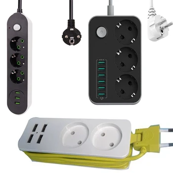 2 Round Pin EU Plug Power Board Switch 3USB / 4USB / 6USB Cable Universal Socket Electrical Extension Cord Socket Network Filter
2 Round Pin EU Plug Power Board Switch 3USB / 4USB / 6USB Cable Universal Socket Electrical Extension Cord Socket Network Filter