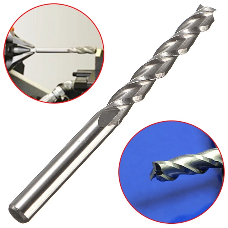 1Pc 1/8" Helical Milling Cutter Cutting 3 Flute Router Bits For Acrylic Wood Plastic Tools 22mm x 3.175mm |