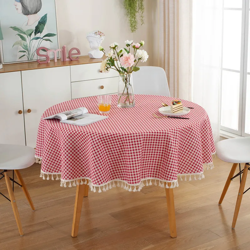 Plaid Round Tablecloth Tassel Tea Table Cover Picnic Cloth Striped Background Cloth Pink Table Decor Waterproof Oilproof
Plaid Round Tablecloth Tassel Tea Table Cover Picnic Cloth Striped Background Cloth Pink Table Decor Waterproof Oilproof