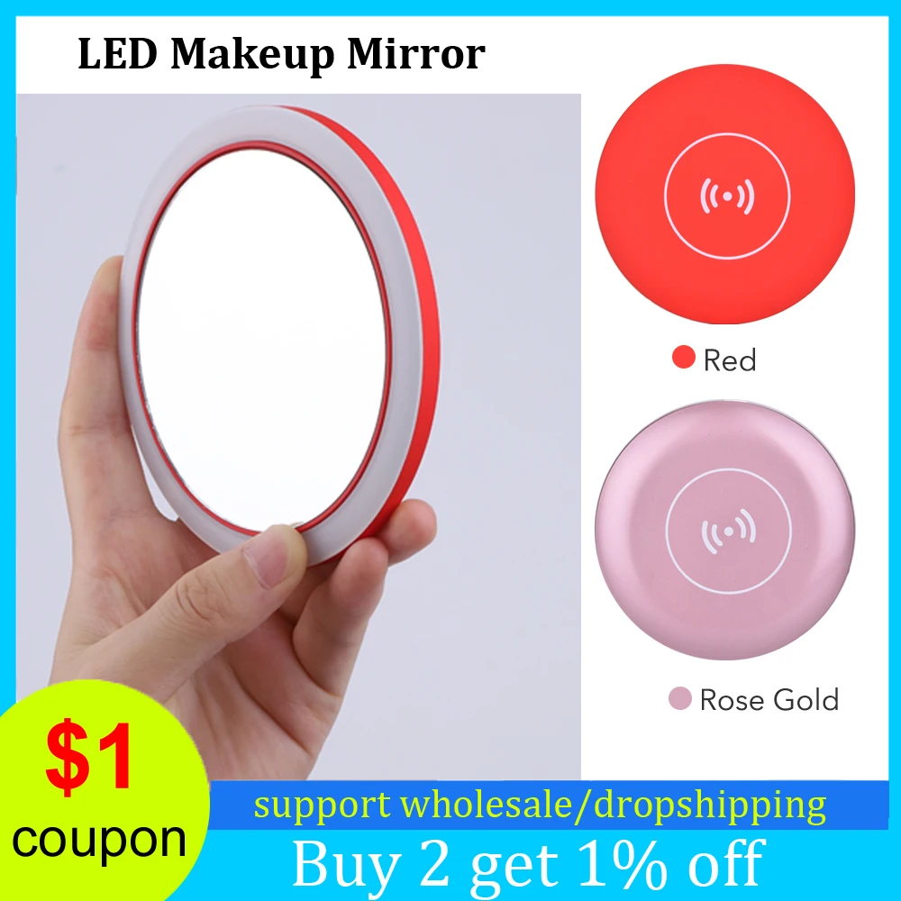 Cheap Sale Makeup Mirror with LED Light Portable Adjustable Brightness Wireless Charging Round LED Mirror Facial Care Tool Gift
Cheap Sale Makeup Mirror with LED Light Portable Adjustable Brightness Wireless Charging Round LED Mirror Facial Care Tool Gift