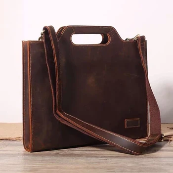 Genuine Leather Briefcase Men Vintage Crazy Horse Leather Messenger Bag Business Tote Laptop Shoulder Bag Office Handbag
Genuine Leather Briefcase Men Vintage Crazy Horse Leather Messenger Bag Business Tote Laptop Shoulder Bag Office Handbag
