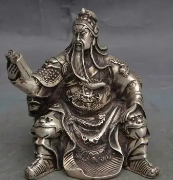 4"old china Silver Three Kingdoms ares Warrior Generals Guan Yu Guan gong statue
4"old china Silver Three Kingdoms ares Warrior Generals Guan Yu Guan gong statue