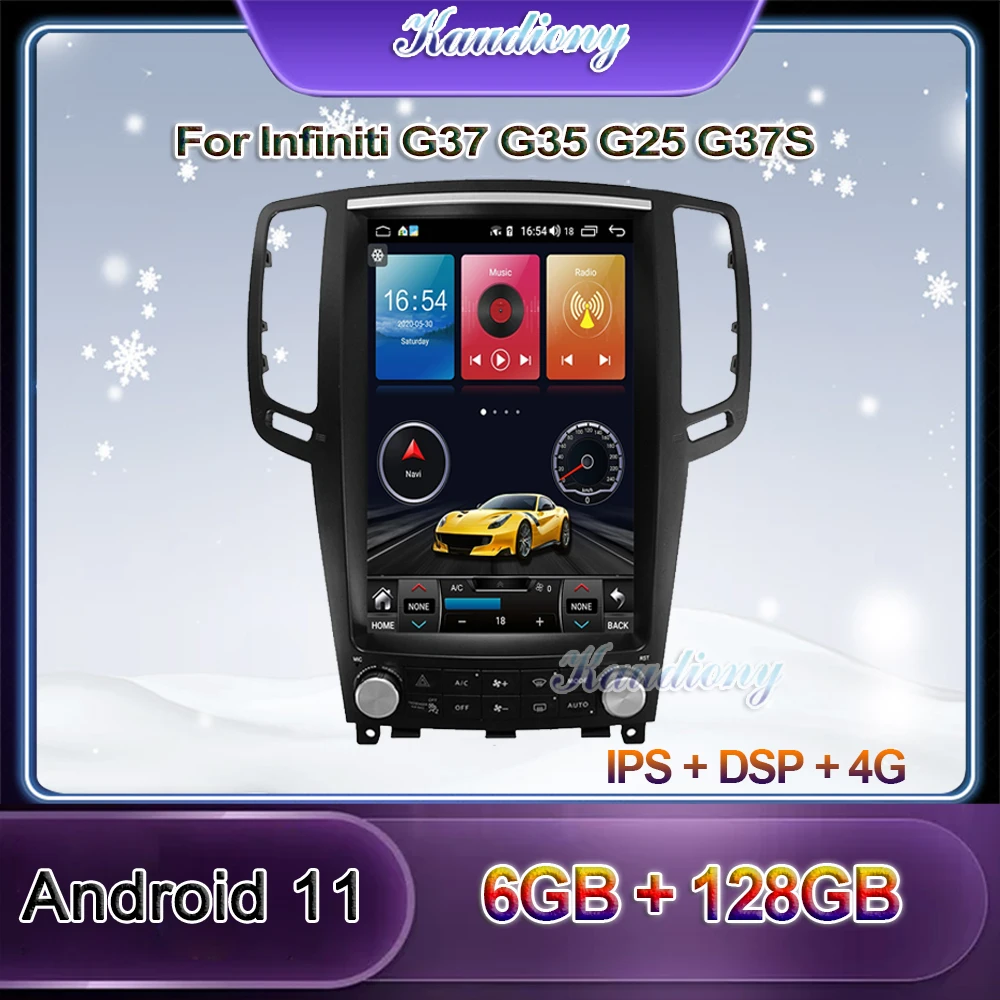 Kaudiony 12.1" Tesla Style Android 11 Car Radio For Infiniti G37 G35 G25 G37S Car DVD Player Auto GPS Navigation 4G 2003 - 2014 
Kaudiony 12.1" Tesla Style Android 11 Car Radio For Infiniti G37 G35 G25 G37S Car DVD Player Auto GPS Navigation 4G 2003 - 2014