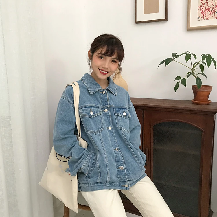 Colorfaith New 2020 Autumn Winter Women Denim Jacket Outerwear Hooded High Street Fashionable Korean Style Jeans Tops JK8303
