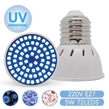 LED Germicidal Bulb E27 UV Sterilizer Lamp No Ozone Desinfection Ultraviolet Light 72LEDs 5W 220V
LED Germicidal Bulb E27 UV Sterilizer Lamp No Ozone Desinfection Ultraviolet Light 72LEDs 5W 220V