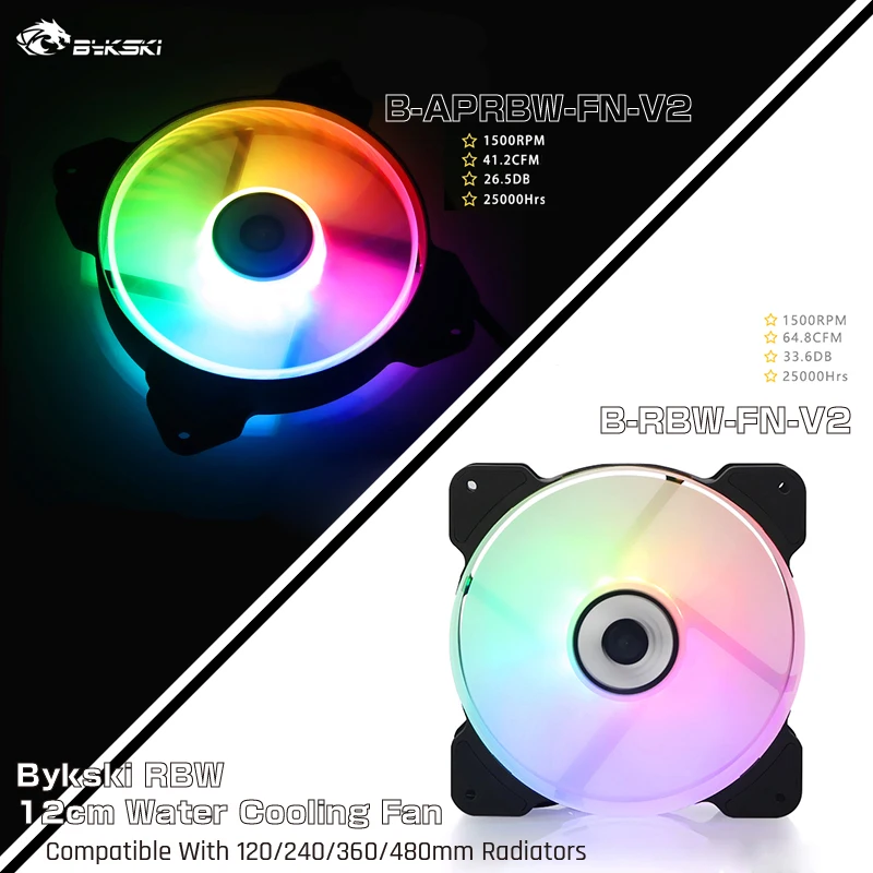 Bykski B-APRBW-FN-V2/B-RBW-FN-V2, RBW 120mm Constant Cooling Fan / Cooler, Compatible With 120/240/360/480mm Radiators
Bykski B-APRBW-FN-V2/B-RBW-FN-V2, RBW 120mm Constant Cooling Fan / Cooler, Compatible With 120/240/360/480mm Radiators