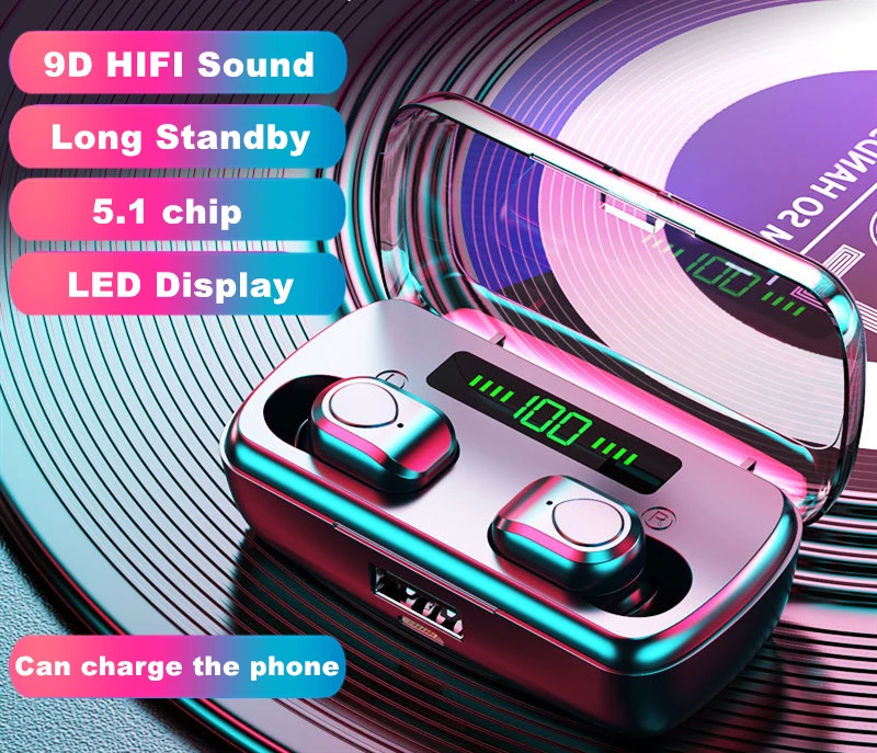 TWS i9000 Bluetooth 5.1 Wireless Earphones Charging Box Wireless Touch Control 9D Stereo Sports Waterproof Earbuds Headsets
TWS i9000 Bluetooth 5.1 Wireless Earphones Charging Box Wireless Touch Control 9D Stereo Sports Waterproof Earbuds Headsets