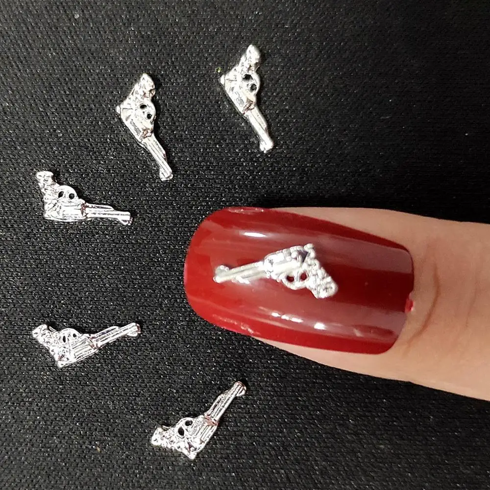 40Pcs Metal Nail Art Studs Metal Nail Decors Silver Steam Punk Gun Nailart Supplies 3d Flatback Pistol Charms Nail Design Art
40Pcs Metal Nail Art Studs Metal Nail Decors Silver Steam Punk Gun Nailart Supplies 3d Flatback Pistol Charms Nail Design Art