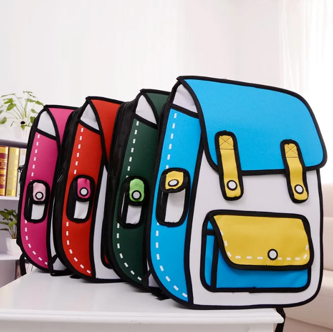 2019 New 3D Jump Style 2D Drawing Cartoon Paper Bag Comic Backpack Messenger Tote Fashion Cute Student Bags Unisex
2019 New 3D Jump Style 2D Drawing Cartoon Paper Bag Comic Backpack Messenger Tote Fashion Cute Student Bags Unisex