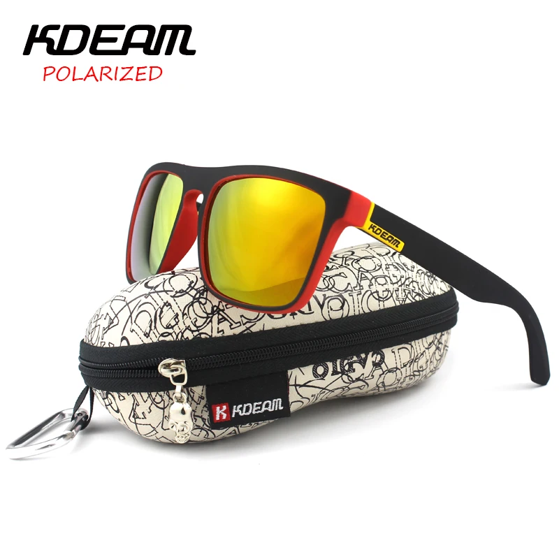 Мужские спортивные солнцезащитные очки KDEAM поляризационные с металлическими