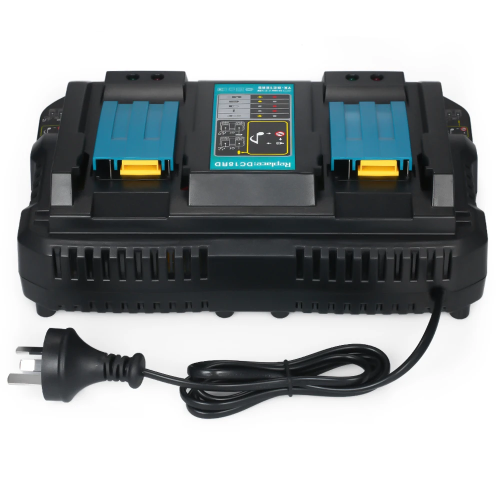 Power Tool Battery Chargers DC18RD Dual Ports Fast Charger Suitable for Makita 4A 120W 7.2V to 18V Batteries Power Adapter
Power Tool Battery Chargers DC18RD Dual Ports Fast Charger Suitable for Makita 4A 120W 7.2V to 18V Batteries Power Adapter