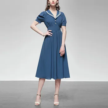 2020 New Arrival Fashion Summer Dress Women Vintage Short Sleeve High Waist A Line Navy Blue Red Formal Office Lady OL Dresses
2020 New Arrival Fashion Summer Dress Women Vintage Short Sleeve High Waist A Line Navy Blue Red Formal Office Lady OL Dresses