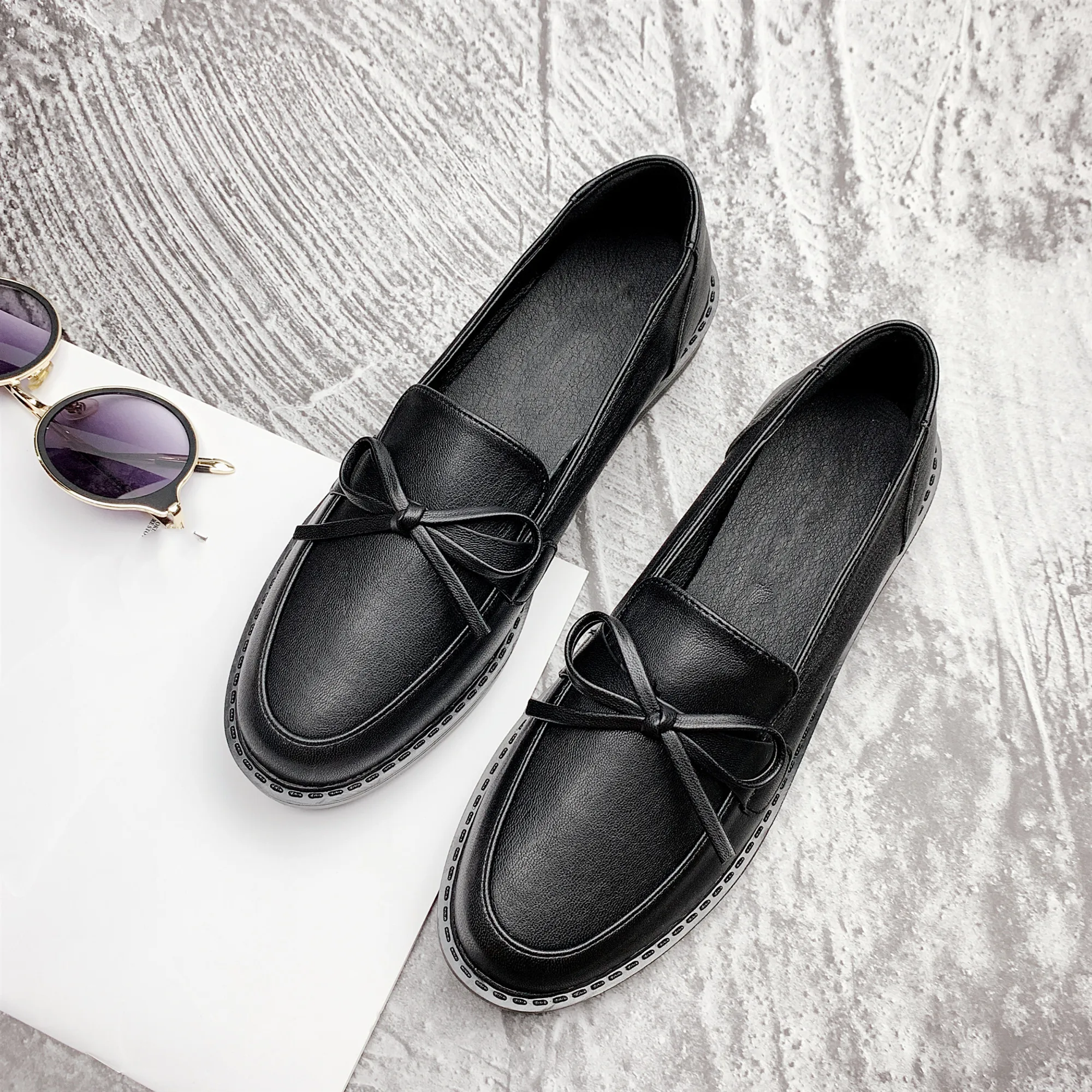 Round Toe Casual Woman Platform Shoes Women's Heels All-Match Oxfords Loafers Ladies Shallow Mouth Black Flats Slip-on British
Round Toe Casual Woman Platform Shoes Women's Heels All-Match Oxfords Loafers Ladies Shallow Mouth Black Flats Slip-on British