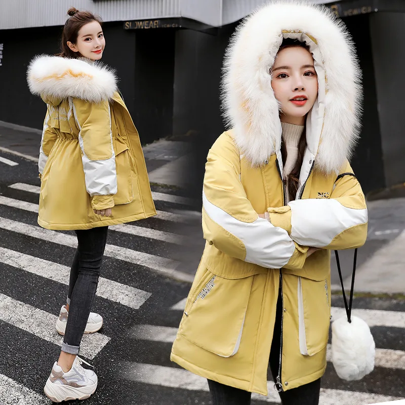 Cotton-padded Clothes/Cotton Coat Fashion Waist Hugging Versatile Elegant Contrast Color Joint Cotton-padded Clothes 2019 Winter
Cotton-padded Clothes/Cotton Coat Fashion Waist Hugging Versatile Elegant Contrast Color Joint Cotton-padded Clothes 2019 Winter