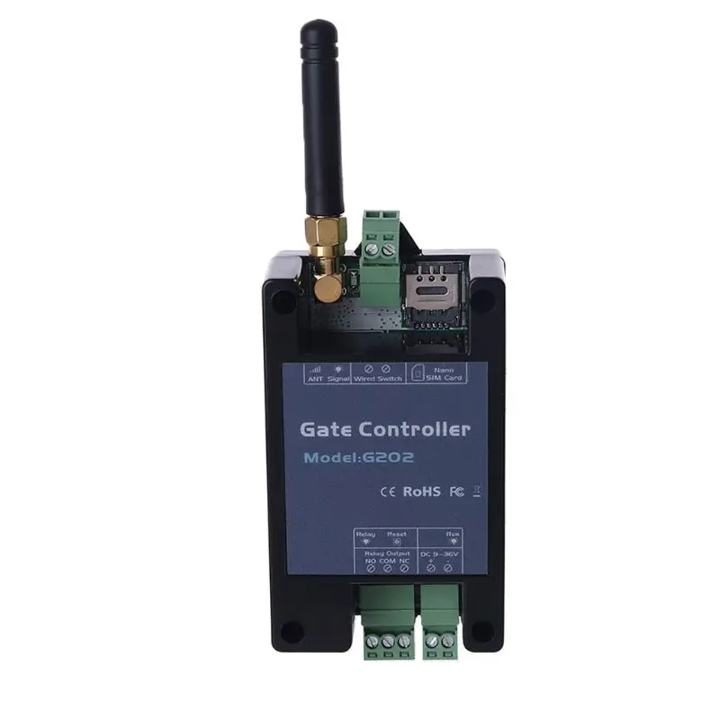 2G GSM G202 Gate Opener Relay Switch Industrial Machine Switch Access Controller Remote Control Door Opener Free Call
2G GSM G202 Gate Opener Relay Switch Industrial Machine Switch Access Controller Remote Control Door Opener Free Call